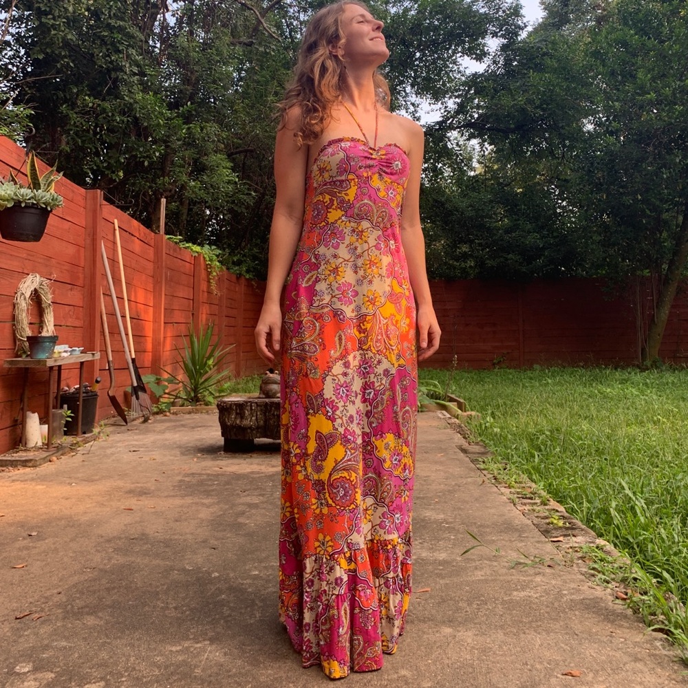 Floral boho maxi dress